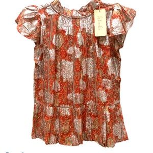 Anthropologie  VANNA Shimmer Blouse SZ:6P